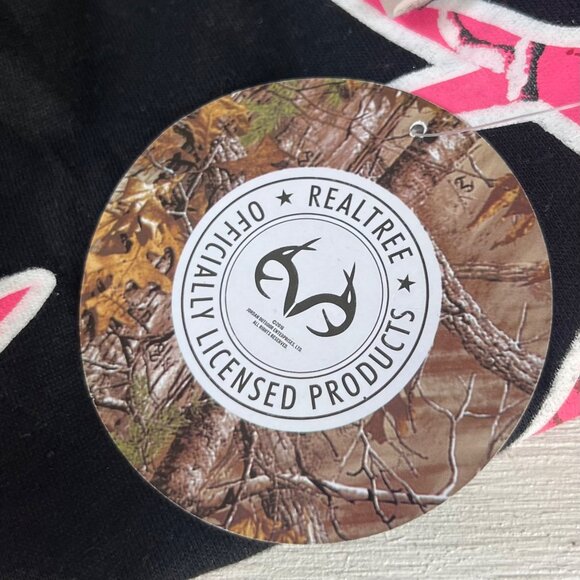 Realtree Camo Logo Short Sleeve Tshirt Womens Large Black Pink New Hunting - Picture 8 of 9